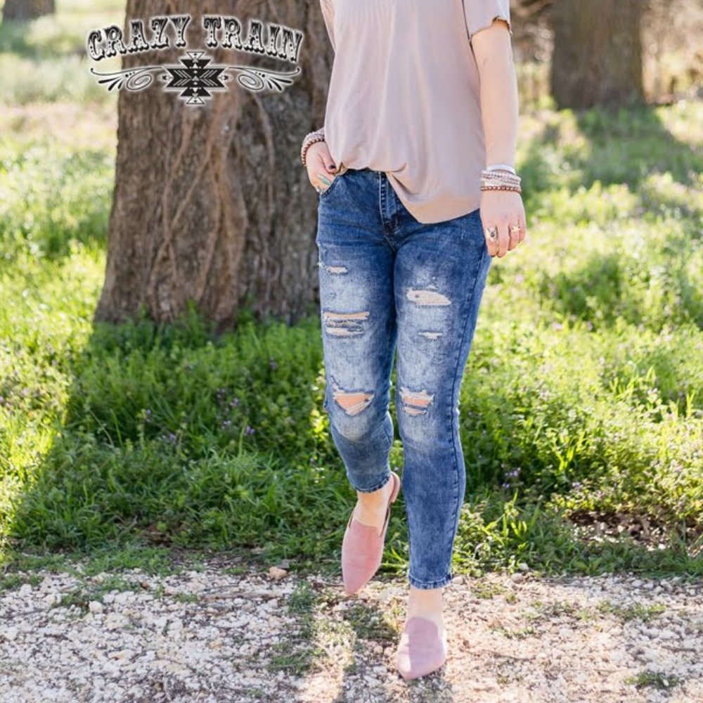 {Crazy Train} Wishy Washy Skinny Jeans